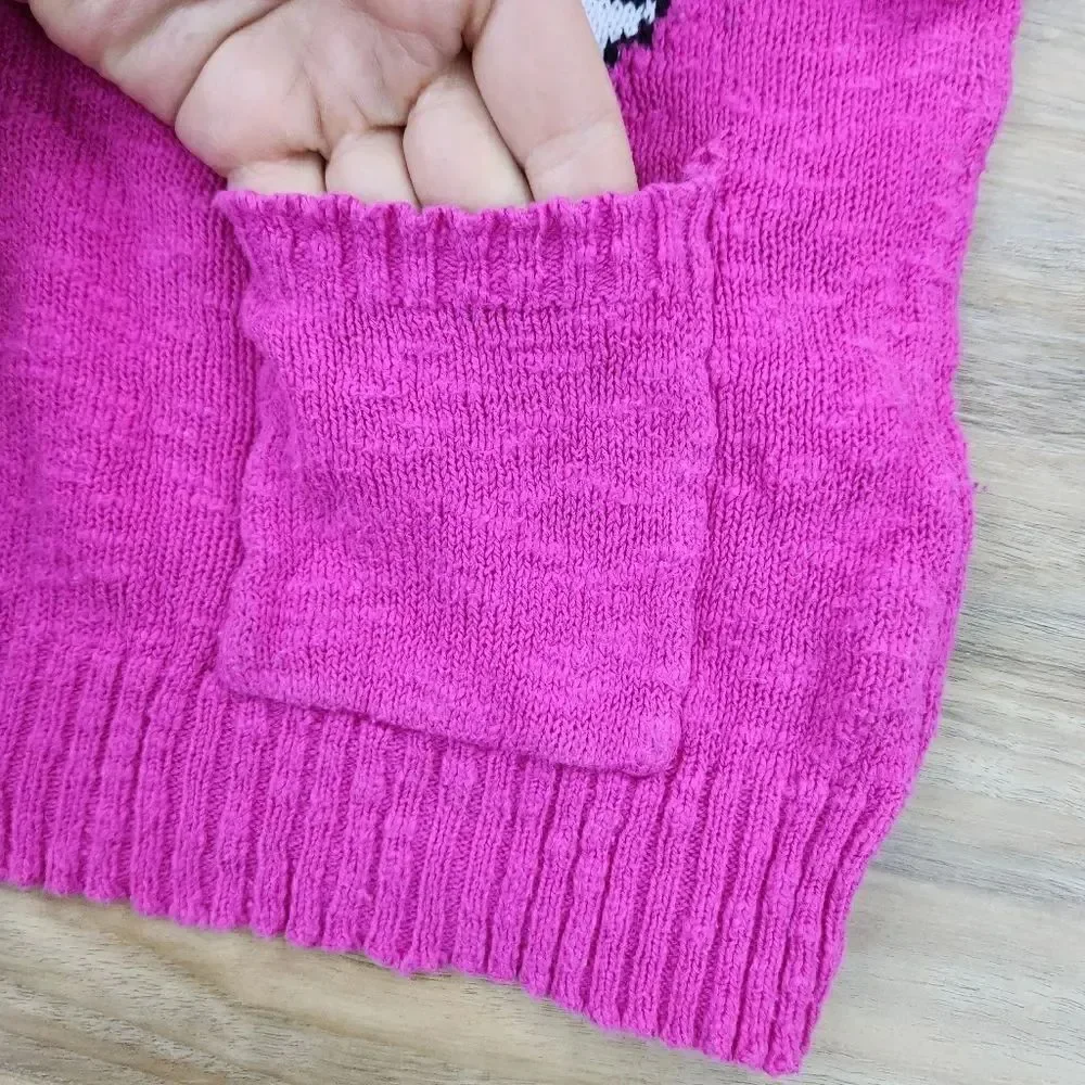 🔺️Pink Rhinestone Bunny Long Sleeve Sweater Youth Small